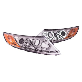 Anzo® - Driver and Passenger Side Chrome CCFL Halo Projector Headlights with Parking LEDs