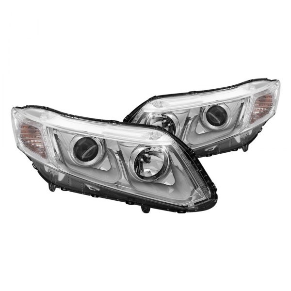Anzo® - Chrome LED U-Bar™ Projector Headlights, Honda Civic