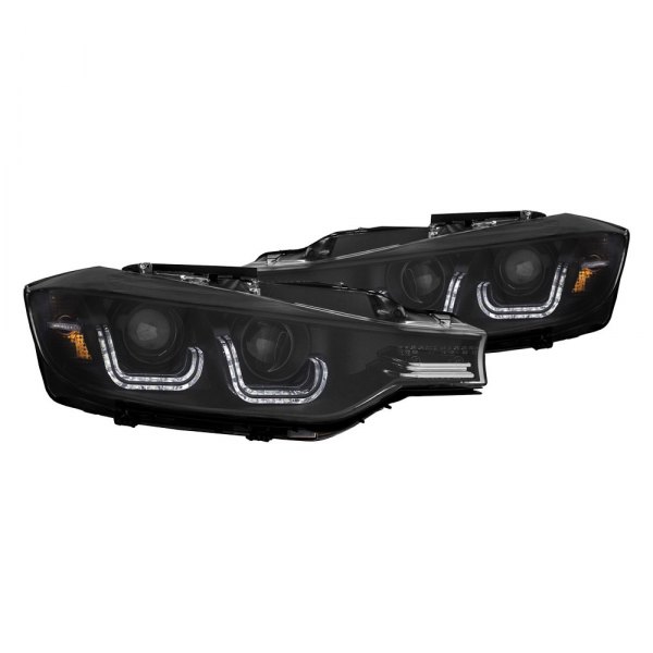 Anzo® - Black LED U-Bar™ Projector Headlights, BMW 3-Series