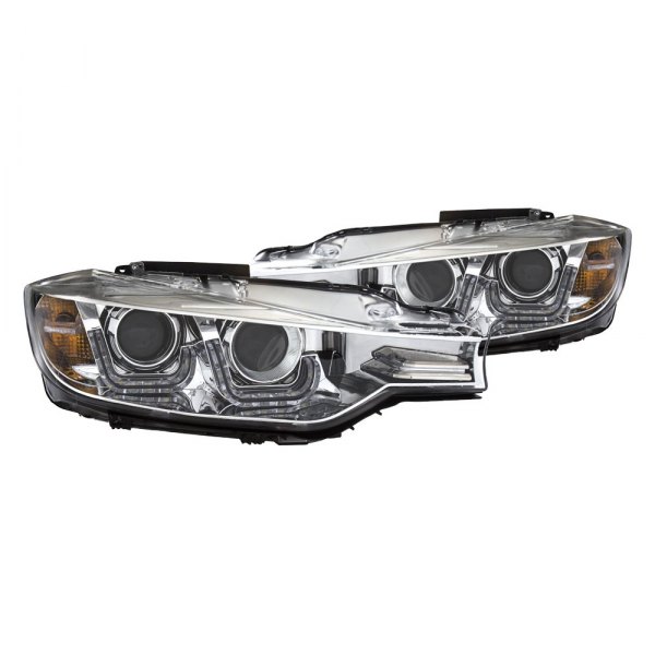 Anzo® - Chrome LED U-Bar™ Projector Headlights, BMW 3-Series