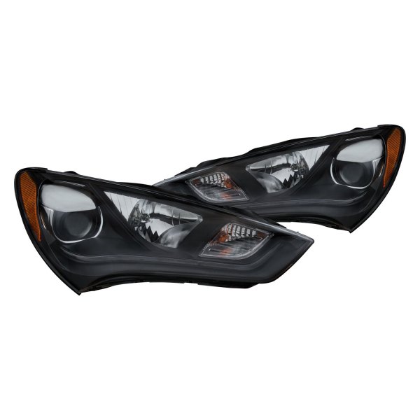 Anzo® - Black LED DRL Bar Projector Headlights, Hyundai Genesis Coupe