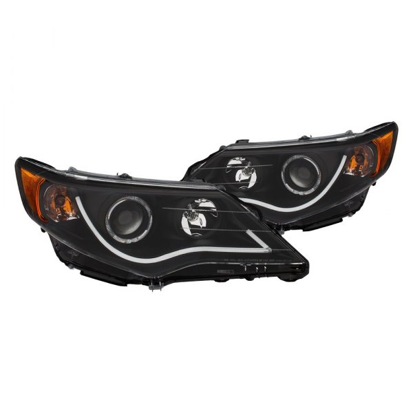 Anzo® - Black LED DRL Bar Halo Projector Headlights, Toyota Camry
