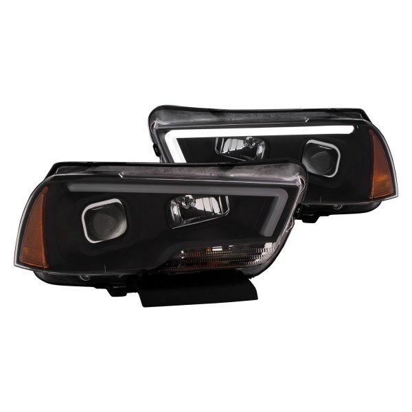 Anzo® - Plank Style Black LED U-Bar™ Projector Headlights, Dodge Charger