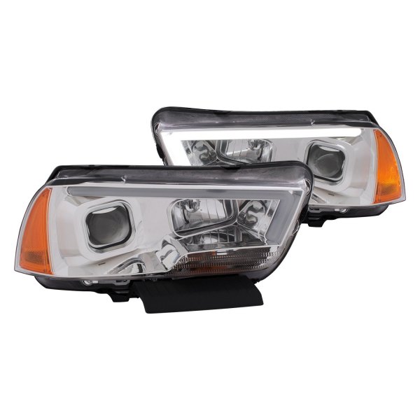 Anzo® - Chrome LED U-Bar™ Projector Headlights, Dodge Charger