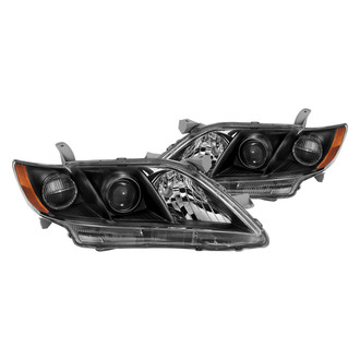 Anzo® - Driver and Passenger Side Black Projector Headlights