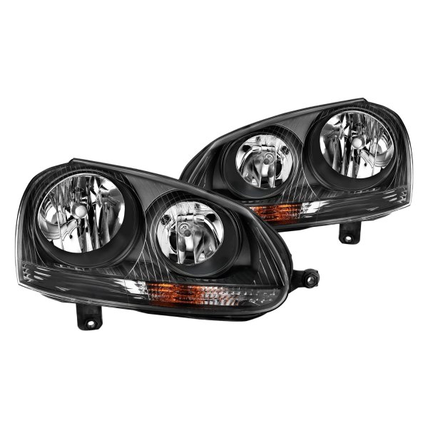 Anzo® - Black Euro Headlights, Volkswagen Rabbit
