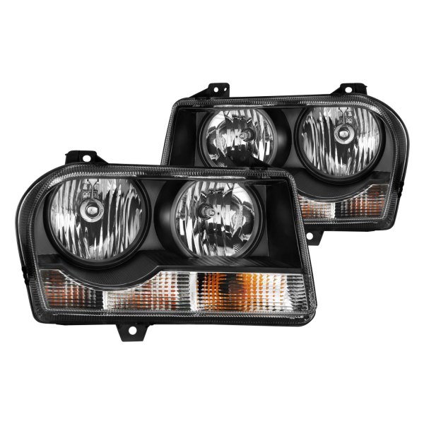 Anzo® - Black Euro Headlights, Chrysler 300