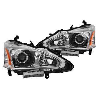 Anzo® - Driver and Passenger Side Black/Chrome Projector Headlights