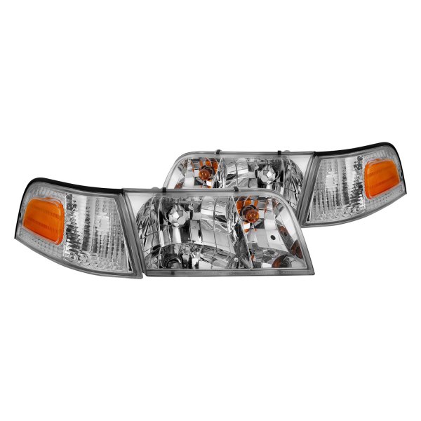 Anzo® - Chrome Euro Headlights, Ford Crown Victoria