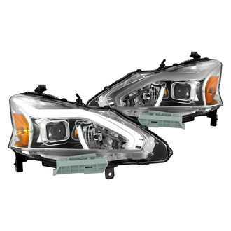 Anzo® - Driver and Passenger Side Chrome LED DRL Bar Projector Headlights