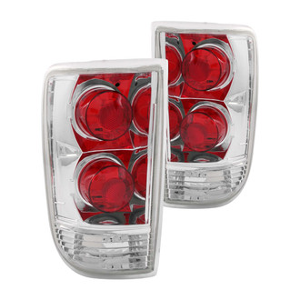 Anzo® - Driver and Passenger Side Chrome/Red Euro Tail Lights
