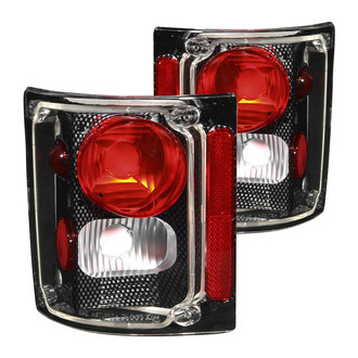 Anzo® 211015 - Driver and Passenger Side Carbon Fiber/Red Euro Tail Lights