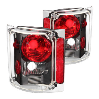 Anzo® 211016 - Driver and Passenger Side Black/Red Euro Tail Lights