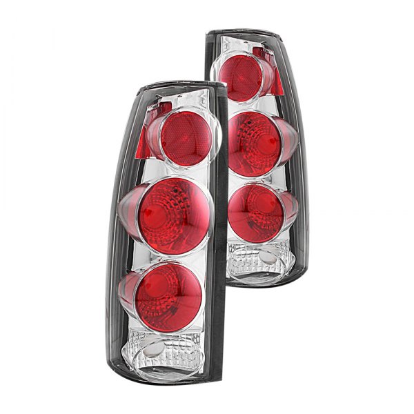 Anzo® - Chrome/Red 3D Style Euro Tail Lights