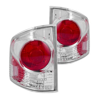 Anzo® - Driver and Passenger Side Chrome/Red 3D Style Euro Tail Lights