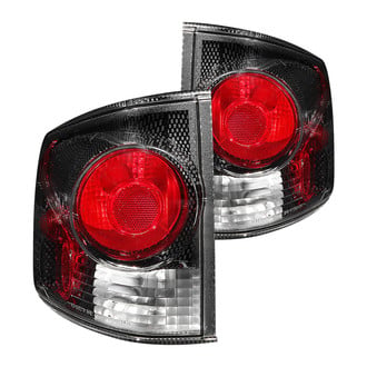 Anzo® - Driver and Passenger Side Carbon Fiber/Red 3D Style Euro Tail Lights
