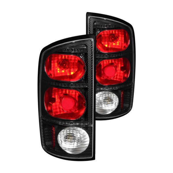 Anzo® - Carbon Fiber/Red Euro Tail Lights, Dodge Ram