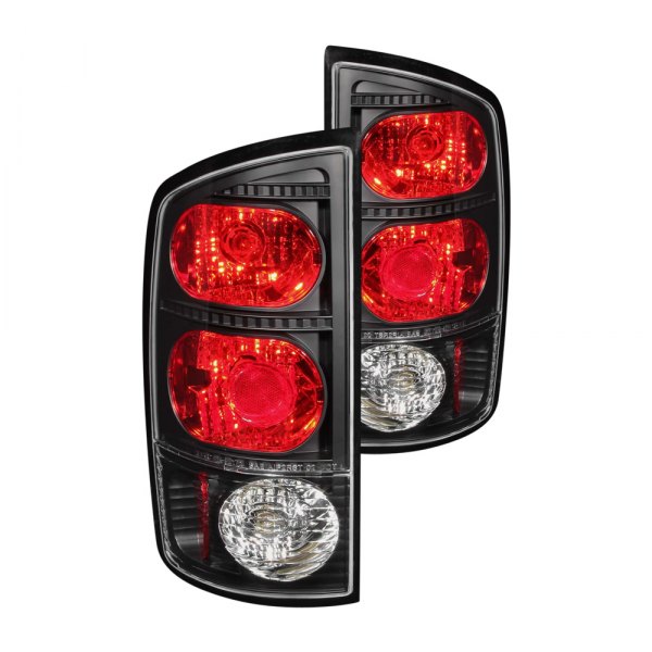 Anzo® - Black/Red Euro Tail Lights, Dodge Ram