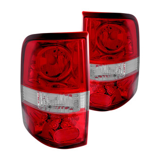 Anzo® - Driver and Passenger Side Chrome/Red Factory Style Tail Lights