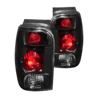 Anzo® - Driver and Passenger Side Black/Red Euro Tail Lights