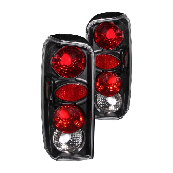 Anzo® - Black/Red Euro Tail Lights, Jeep Cherokee
