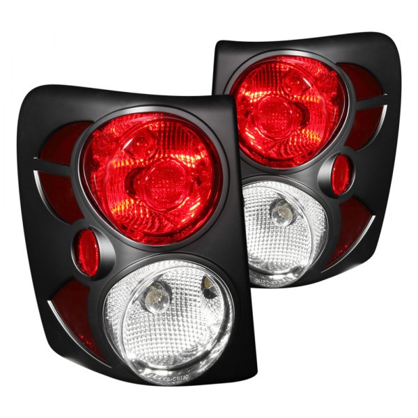 Anzo® - Black/Red Euro Tail Lights, Jeep Grand Cherokee