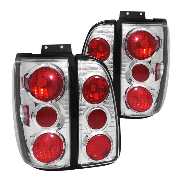 Anzo® - Chrome/Red Euro Tail Lights, Lincoln Navigator