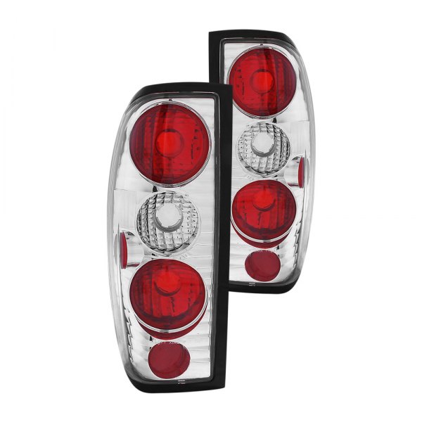 Anzo® - Chrome/Red Euro Tail Lights, Nissan Frontier
