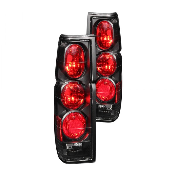 Anzo® - Black/Red G2 Euro Tail Lights, Nissan Pick Up