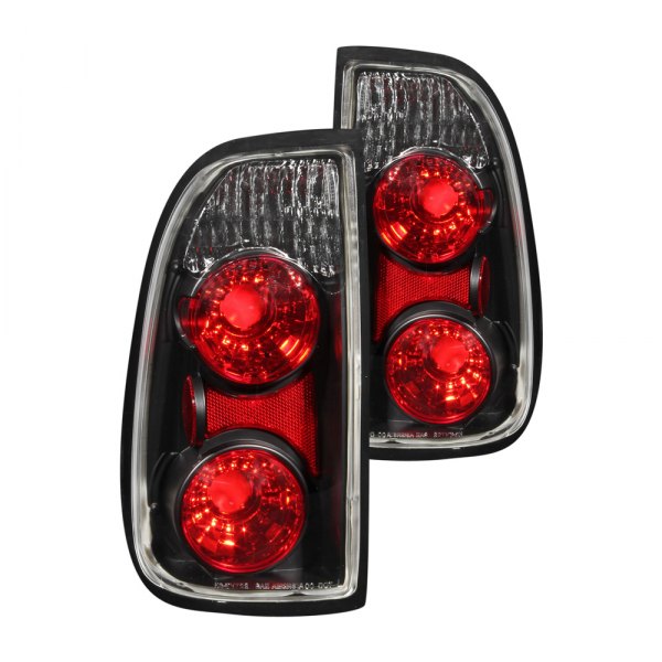 Anzo® - Black/Red Euro Tail Lights, Toyota Tundra