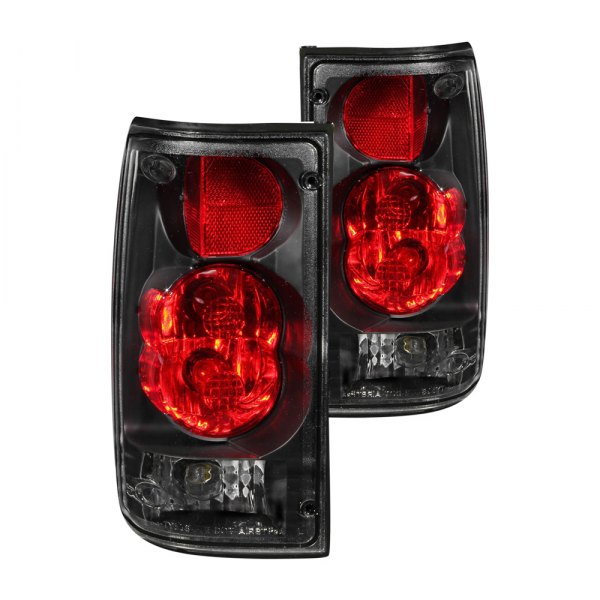 Anzo® - Black/Red G2 Euro Tail Lights, Toyota Pick Up