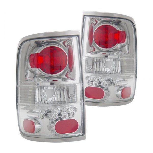 Anzo® - Chrome/Red Euro Tail Lights, Ford F-150