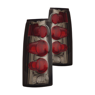 Anzo® - Driver and Passenger Side Chrome Red/Smoke 3D Style Euro Tail Lights