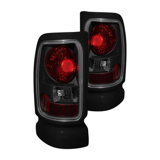 Anzo® - Driver and Passenger Side Black Red/Smoke Euro Tail Lights
