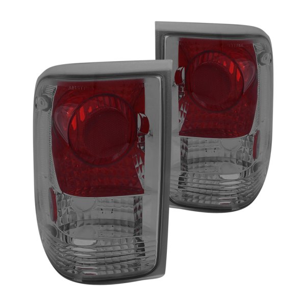 Anzo® - Chrome Red/Smoke Euro Tail Lights, Ford Ranger