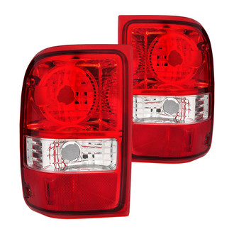 Anzo® - Driver and Passenger Side Chrome/Red Factory Style Tail Lights