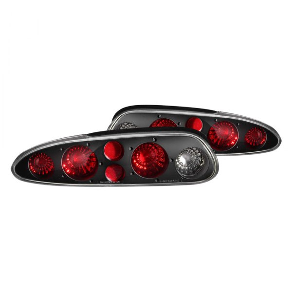 Anzo® - Black/Red Euro Tail Lights, Chevy Camaro
