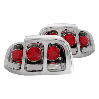 Anzo® - Driver and Passenger Side Chrome/Red Euro Tail Lights