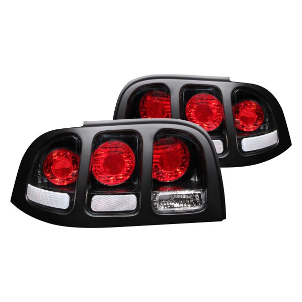 Anzo® - Black/Red Euro Tail Lights, Ford Mustang