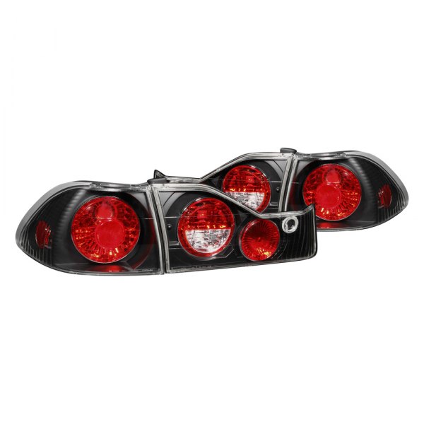 Anzo® - Black/Red G2 Euro Tail Lights, Honda Accord