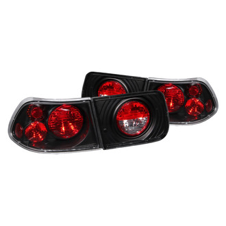 Anzo® - Driver and Passenger Side Black/Red Euro Tail Lights