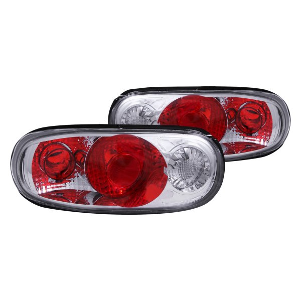 Anzo® - Chrome/Red Euro Tail Lights, Mazda Miata