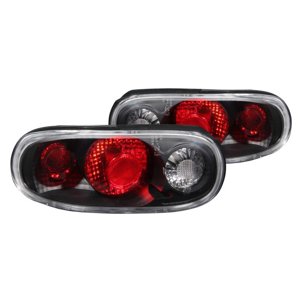 Anzo® - Black/Red Euro Tail Lights, Mazda Miata