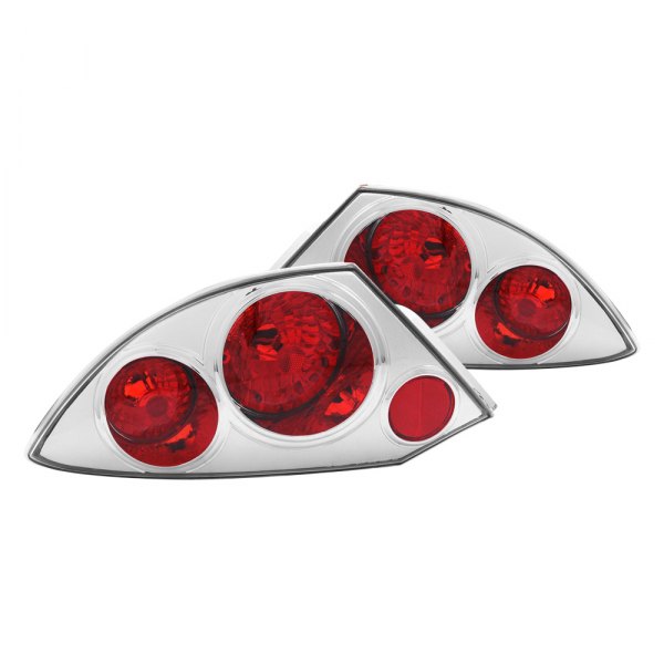 Anzo® - Chrome/Red Euro Tail Lights, Mitsubishi Eclipse