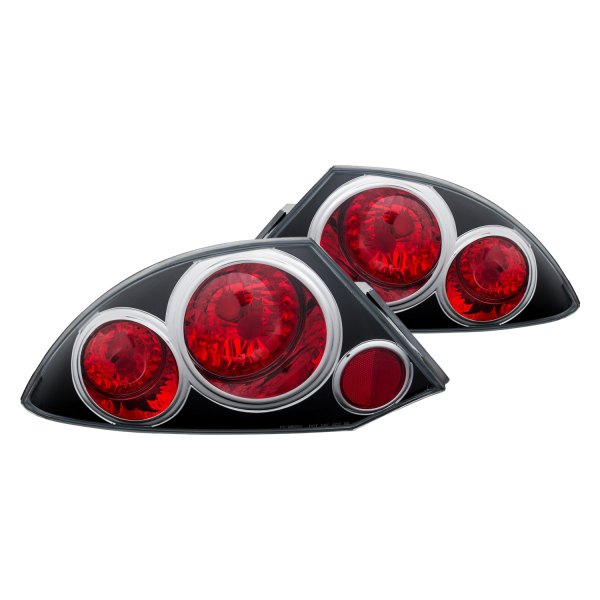 Anzo® - Black/Red Euro Tail Lights, Mitsubishi Eclipse