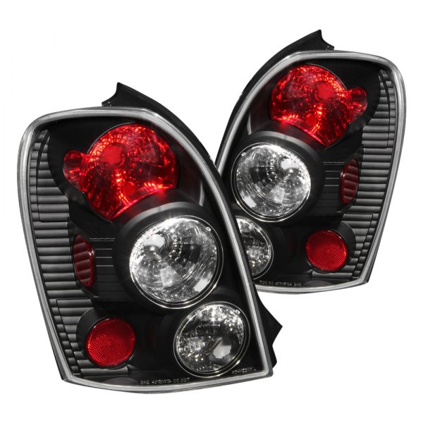 Anzo® - Black/Red Euro Tail Lights, Mazda Protege
