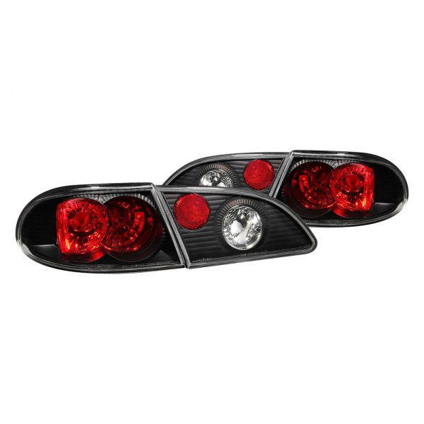 Anzo® - Black/Red Euro Tail Lights, Toyota Corolla