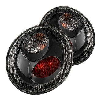 Anzo® - Driver and Passenger Side Black/Red Euro Tail Lights
