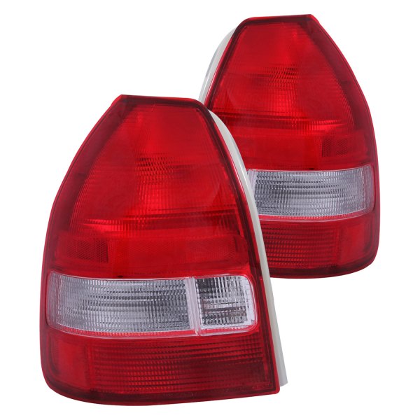 Anzo® - Chrome/Red Factory Style Tail Lights, Honda Civic
