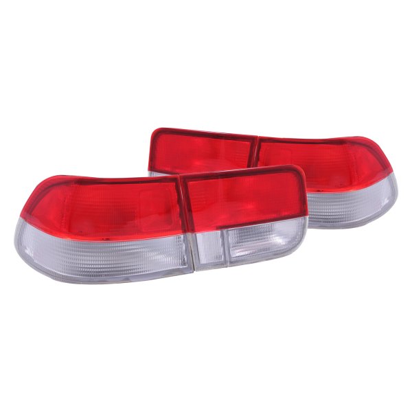 Anzo® - Chrome/Red Factory Style Tail Lights, Honda Civic